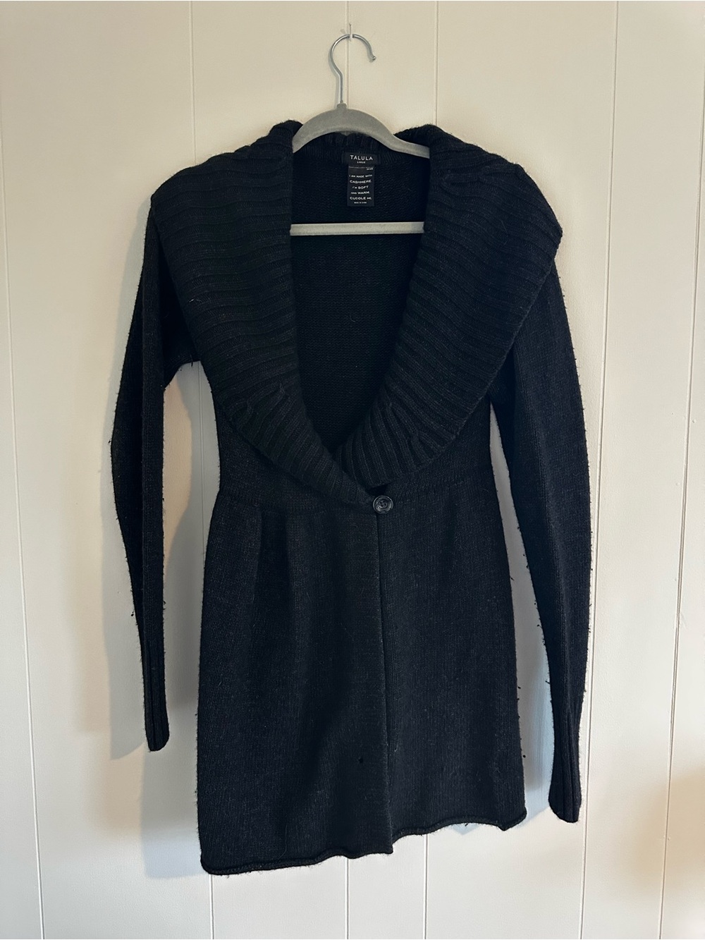 Aritzia Tulula Black Longline Shawl Collar Cardigan - Size L